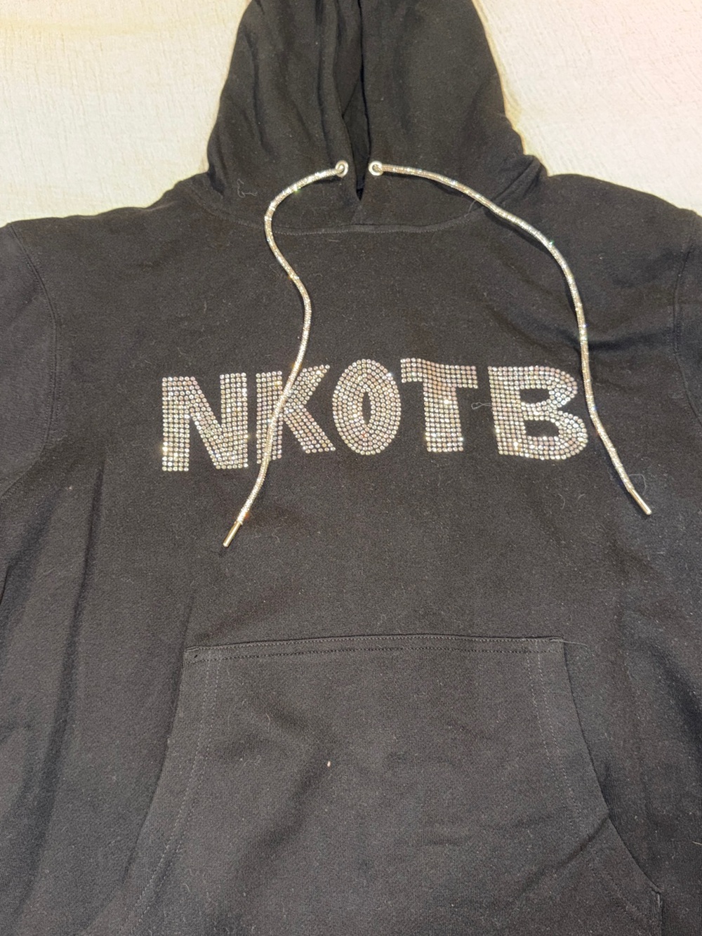 NKOTB Black Hoodie with Rhinestone Logo